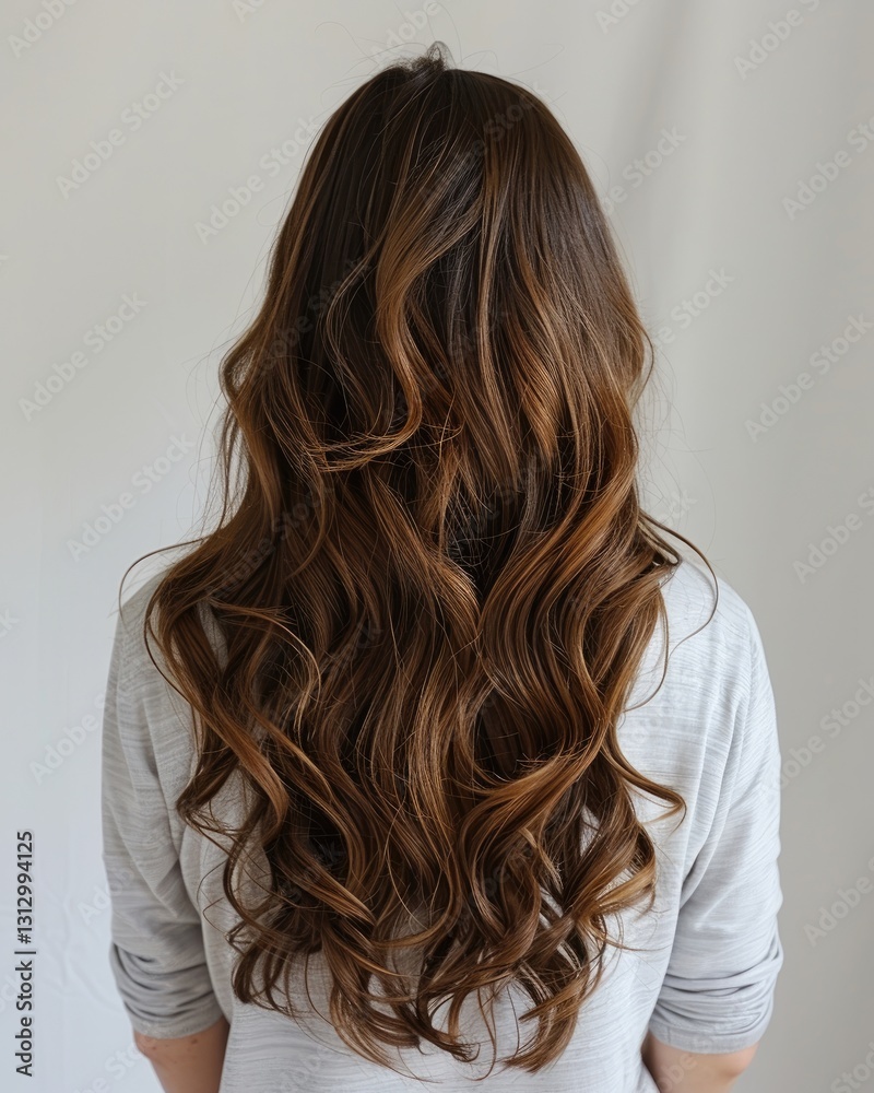 Fototapeta premium background of women fashion with beautiful wavy haircuts creates the elegance of girl Generate AI