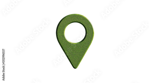 Free Download Green grass location pin showing eco-friendly travel and sustainable tourism on transparent background - GFXLoad