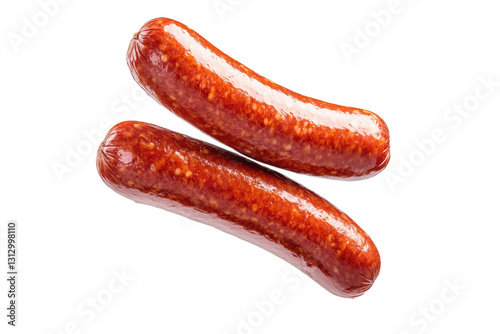 Two hot dogs are on a white background, isolated