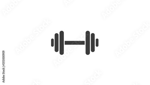 Dumbbell on white background
