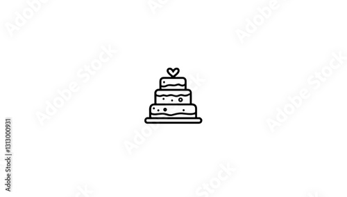 Illustration of a three-tier wedding cake