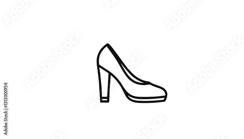 High-heeled shoe in minimalist design