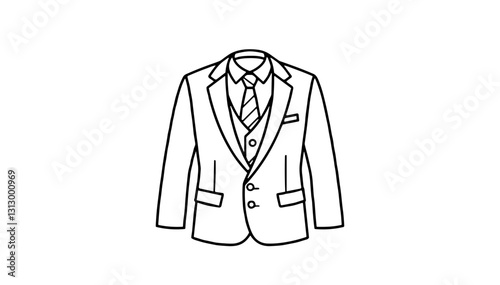 Business suit illustration in black and white