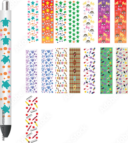 Glitter pen wrap Designs, police, flower, sunflower, leopard, coffee, dogs paw, leaf, animals, fruits, firefighter, nurse, scrub life, medical, pen card template, schoo,teeacher, apple, turtles