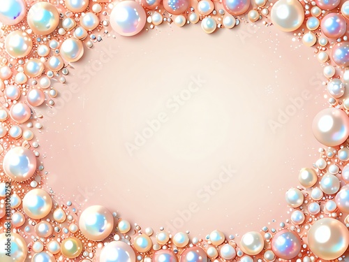 Elegant Pearl Frame: A Luxurious Background of Iridescent Pearls