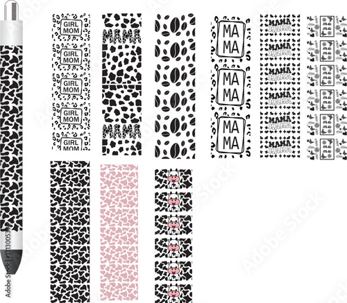 Glitter pen wrap Designs, police, flower, sunflower, leopard, coffee, dogs paw, leaf, animals, fruits, firefighter, nurse, scrub life, medical, pen card template, schoo,teeacher, apple, turtles