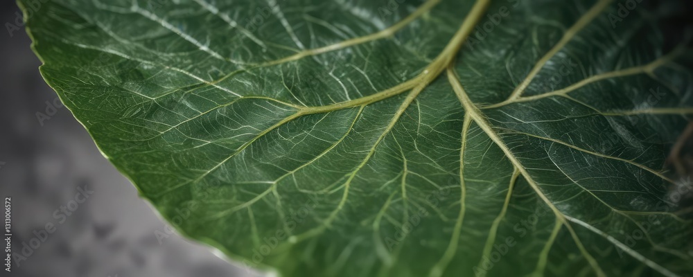 Macro photography of a single green leaf with its stem and veins visible , macro, stem, nature Macro photography of a single green leaf with its stem and veins visible , macro, stem, nature