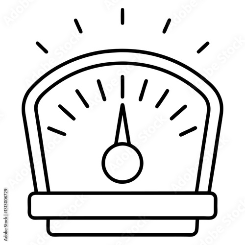 Simple Line Art Voltmeter Vector Illustration – Clipart & Cartoon Design, Minimalist voltmeter line art vector – perfect for clipart, cartoons, and digital designs.