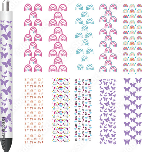 Glitter pen wrap Designs, police, flower, sunflower, leopard, coffee, dogs paw, leaf, animals, fruits, firefighter, nurse, scrub life, medical, pen card template, schoo,teeacher, apple, turtles