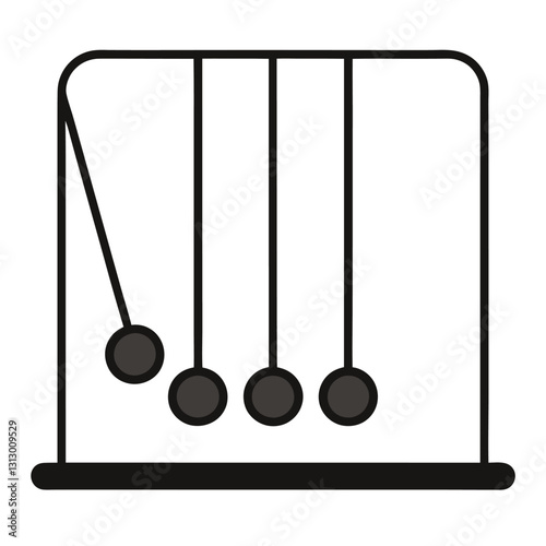 Newton’s Cradle Line Drawing Vector | Minimalist Clipart & Cartoon Illustration,  Minimalist Newton’s cradle line drawing vector illustration for digital use, clipart, and design.
