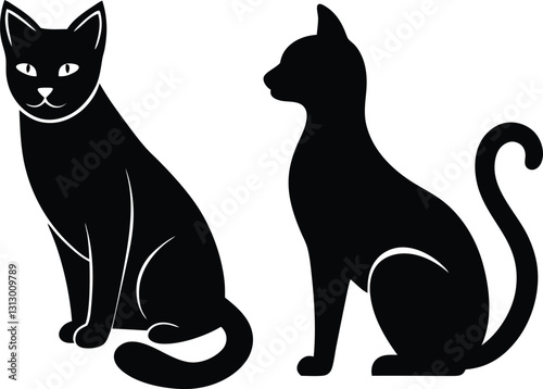 black and white cats