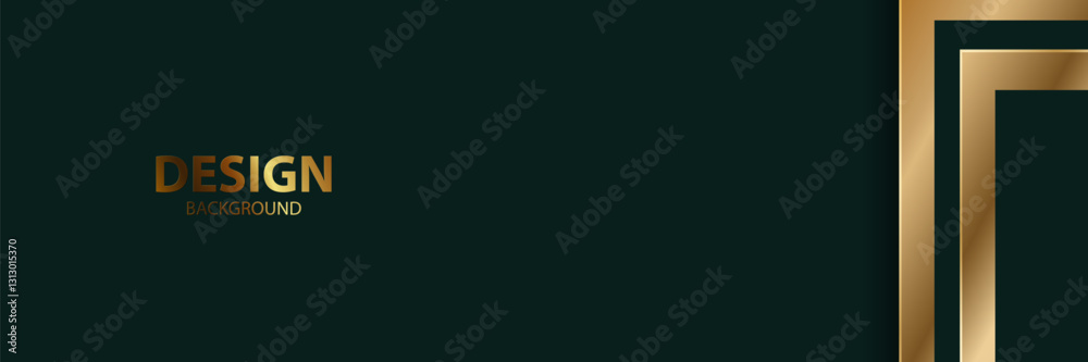 Gold frame green background design template Gold frame green background design template