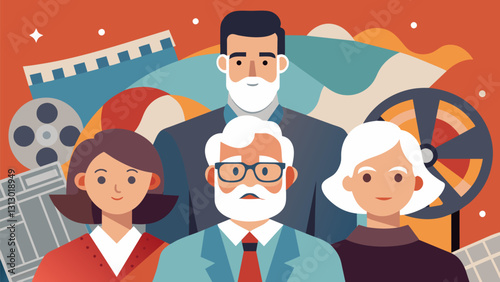 Join us at the Silver Generation Film Festival for a captivating and thoughtprovoking journey through the joys and complexities of aging as depicted through the lens of film.. Vector illustration