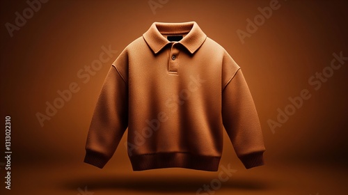 Stylish brown long-sleeve polo shirt. Perfect for layering or wearing alone.