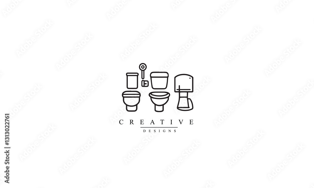 Bathroom, restroom line icon black logo white background Bathroom, restroom line icon black logo white background