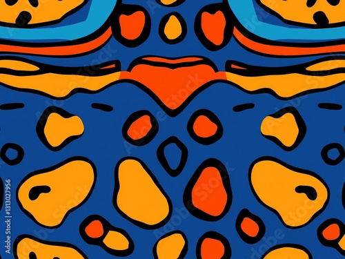 Bold Leopard Print Design with Striking Colors and Sharp Lines