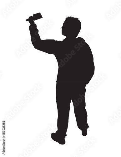 Painter Worker Silhouette Vector | Professional Painting Illustration.