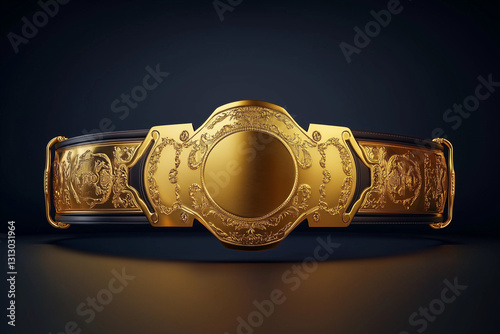 Boxing championship belt with gold plating