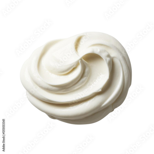 creamy dollop of white cream or moisturizer isolated on transparent background