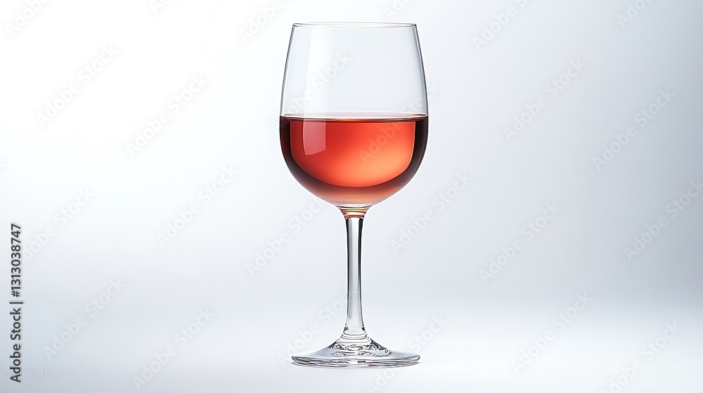 Pale Rose Wine in a Glass on White Background Pale Rose Wine in a Glass on White Background