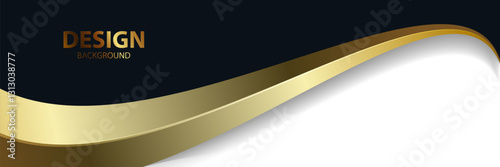 Gold wave design, dark background, white space, modern template