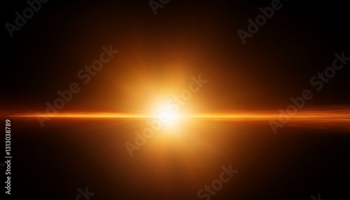 light orange warm color light leak on dark background for design use and special effects
