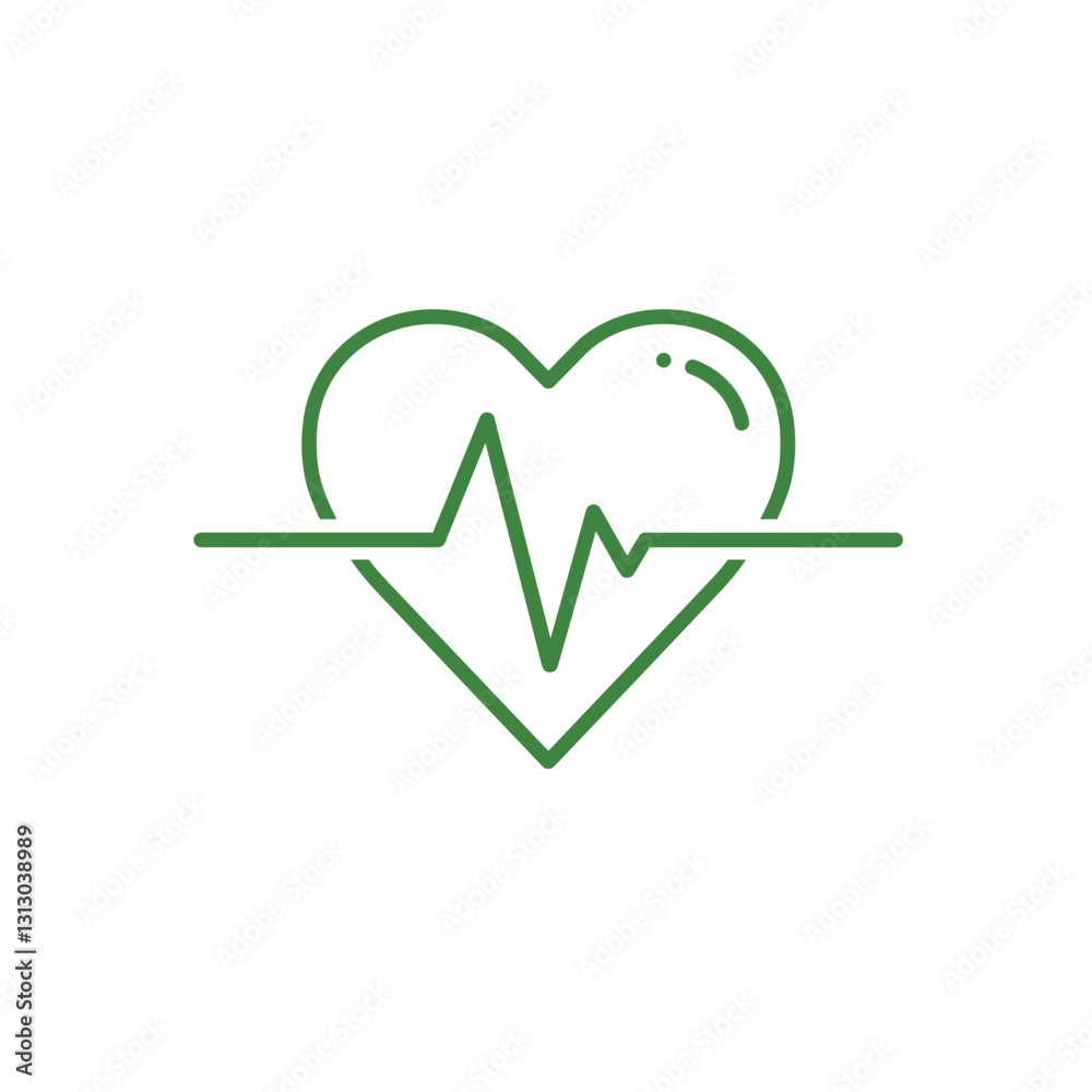 Heart shape with pulse line symbolizing heart health Heart shape with pulse line symbolizing heart health