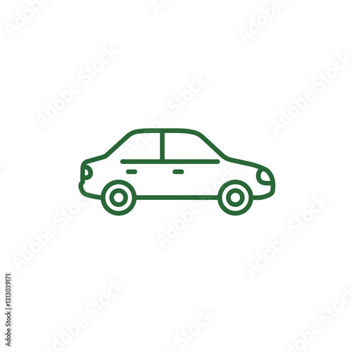 Sedan car icon in side view representing personal vehicle