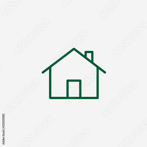 House icon with chimney symbolizing housing and residence