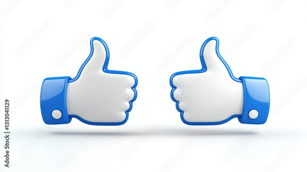 3D minimal Facebook thumbs-down icon, smooth and modern, clean edges, isolated on white, high-resolution stock. 3D minimal Facebook thumbs-down icon, smooth and modern, clean edges, isolated on white, high-resolution stock.