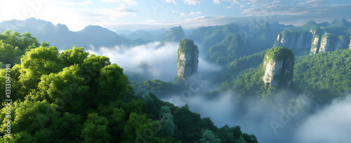 the main tourist attraction of the zhangjiajie national forest park in hun
