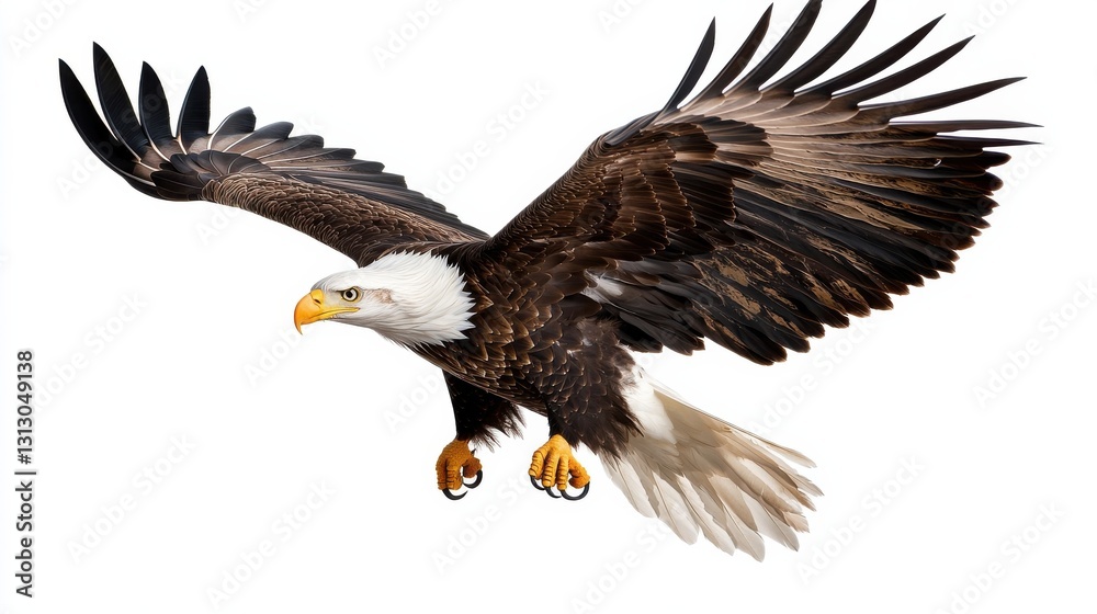 Obraz premium A large eagle is flying in the sky