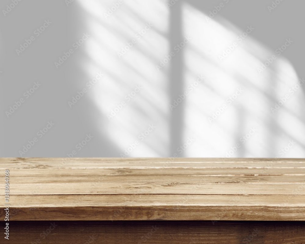Fotografie Wooden table top and wall background