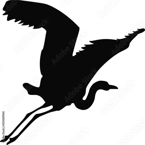 Elegant Egret Vector Illustration – Graceful Bird in Nature