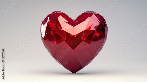 Wallpaper Mural Red polygonal heart on a light background. Symbol of love, Valentine's Day, and romance. Torontodigital.ca