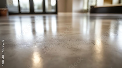 Reflective Polished Concrete Floor in Modern Interior