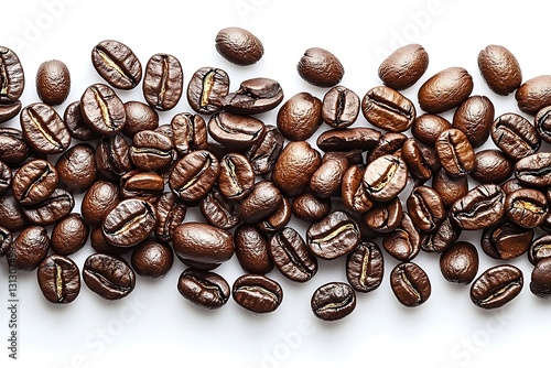 Roasted Coffee Beans on White Background