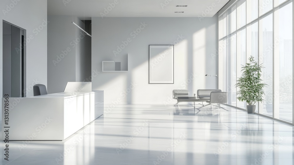 20.A photorealistic rendering of an open workspace featuring sleek furniture, soft natural lighting, bright white surfaces, and subtle texture contrasts for an inviting atmosphere. 20.A photorealistic rendering of an open workspace featuring sleek furniture, soft natural lighting, bright white surfaces, and subtle texture contrasts for an inviting atmosphere.