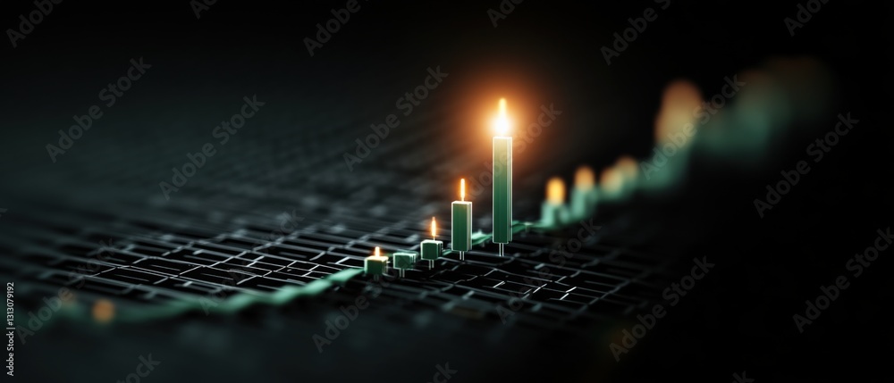 Fototapeta premium Candlestick chart growth