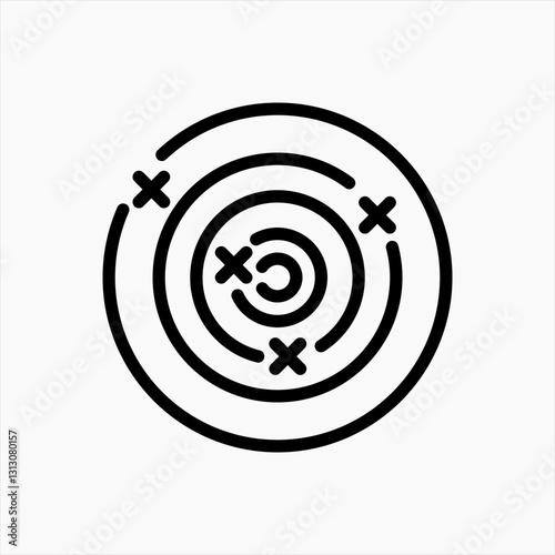 Design Illustration graphic of shooting target icon with line style. Suitable for UI, mobile design, web design, etc.
