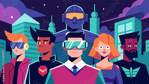 In a world of advanced technology and virtual reality a comic book series follows a group of Gen Xers who long for a simpler analogue time and seek to return to it through their. Vector illustration