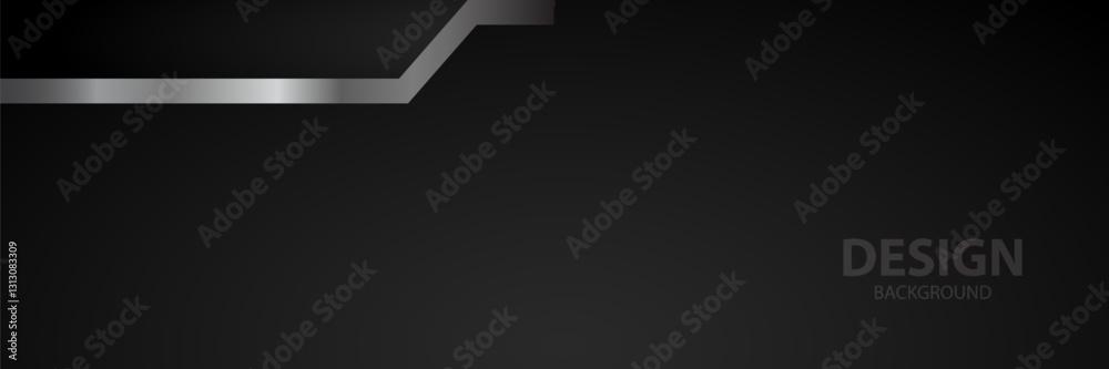 Fototapeta premium Silver geometric design on dark background; website template
