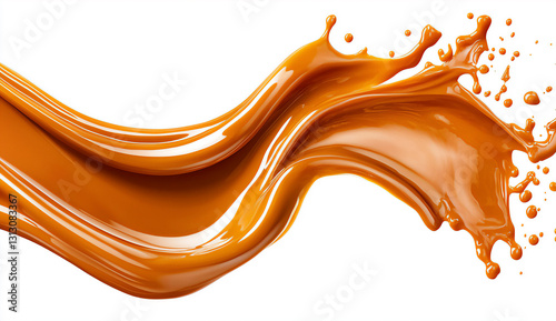 Smooth caramel wave illustration, ideal for dessert menus and food-related advertising photo