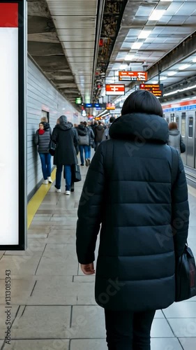 Subway Platform Crowded Passengers Walking