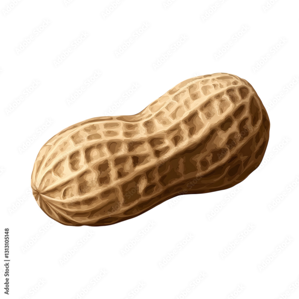 Peanut with subtle texture isolated on transparent background Peanut with subtle texture isolated on transparent background