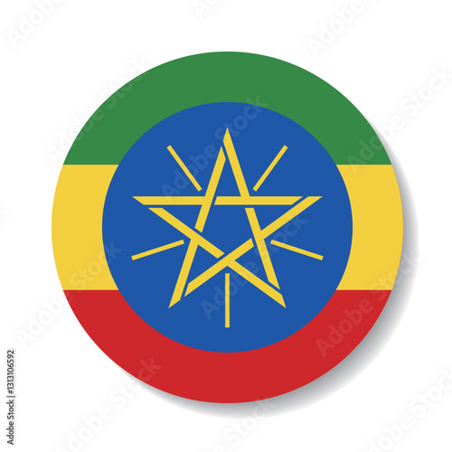Ethiopia circle flag logo icon digital vector illustration photo