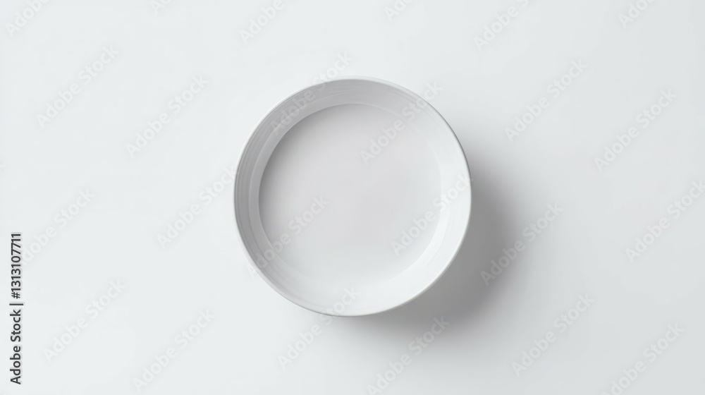 Empty white bowl on a white background. Minimalist, clean, and simple. Empty white bowl on a white background. Minimalist, clean, and simple.