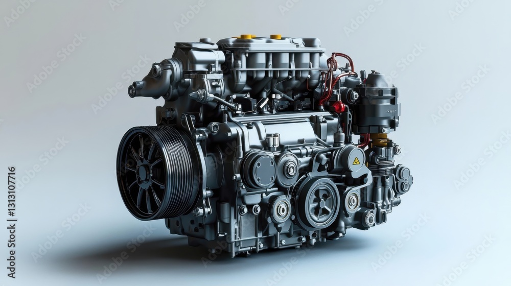 A detailed view of a high-performance automotive engine, showing key components and intricate designs. Perfect for showcasing automotive engineering and promoting vehicle engine systems. A detailed view of a high-performance automotive engine, showing key components and intricate designs. Perfect for showcasing automotive engineering and promoting vehicle engine systems.