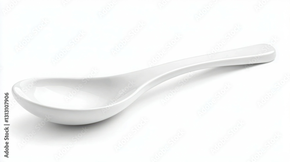 Elegant white porcelain spoon, perfect for serving sauces or condiments. Elegant white porcelain spoon, perfect for serving sauces or condiments.
