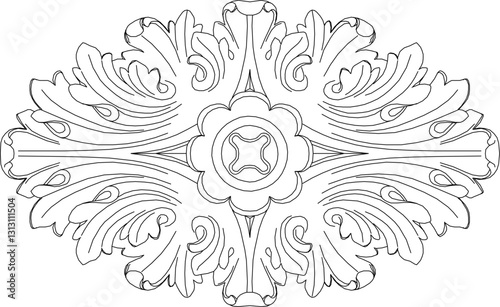 vector illustration sketch design ornament decoration rosette mandala abstract modern classic